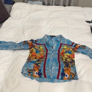 Vibrant Multicolor Long Sleeve Blouse